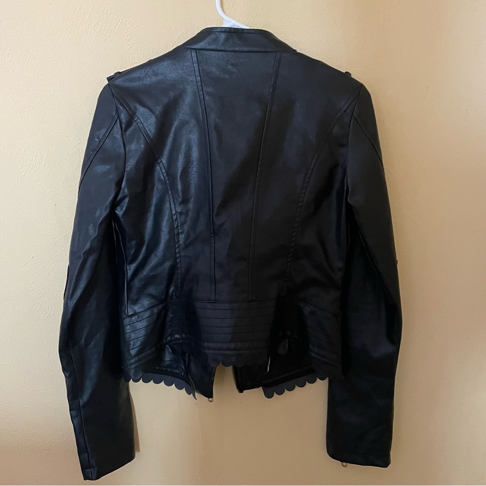 Steve Madden Black Faux Leather Jacket Sz-Small - Picture 9 of 13